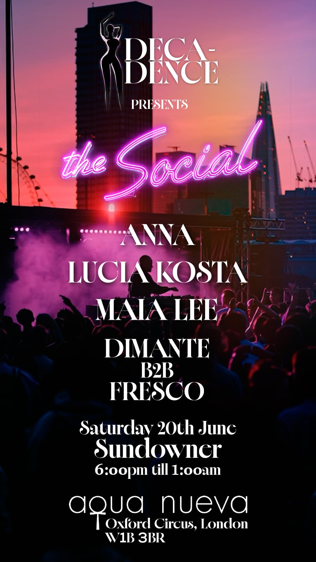 Decadence presents: The Social at Aqua Nueva