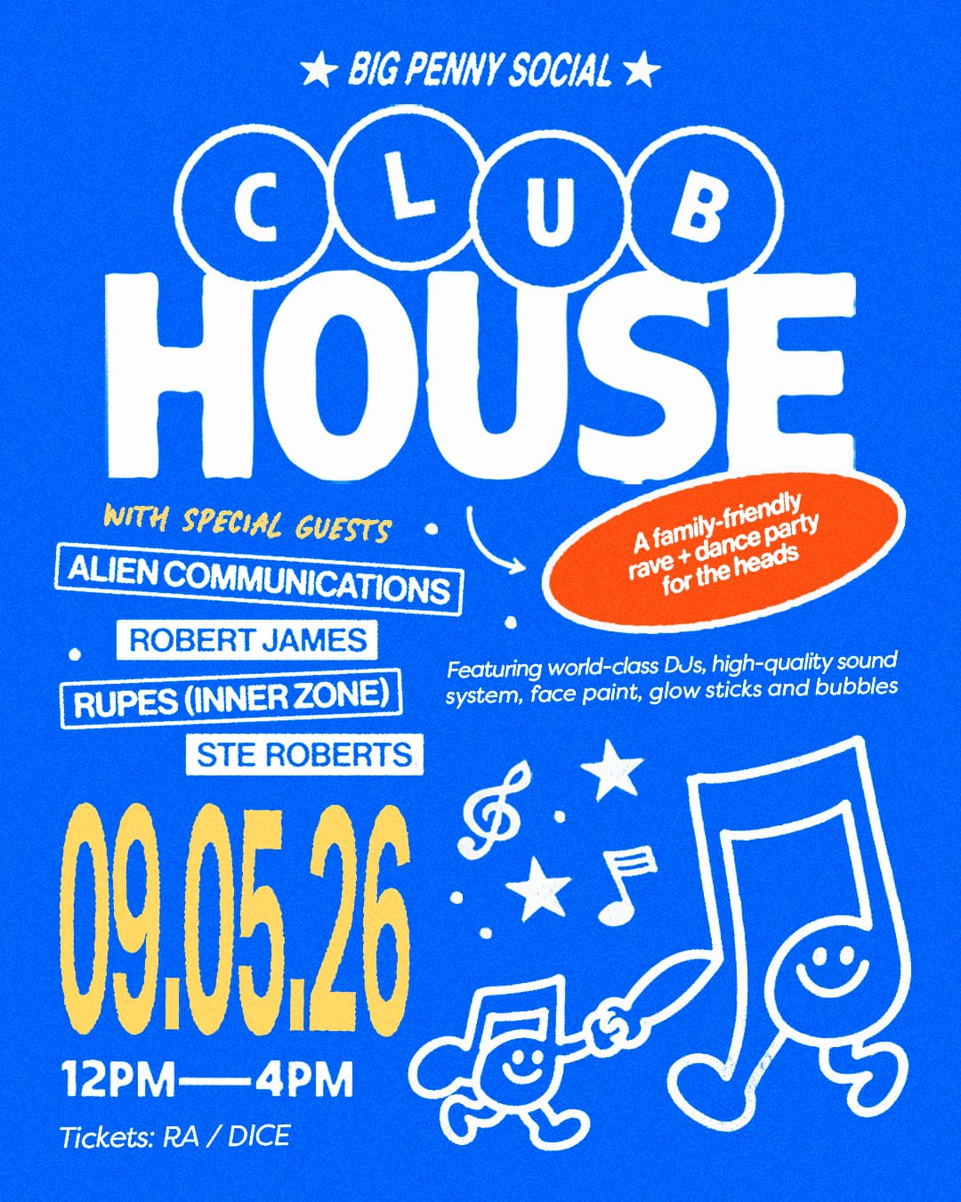 CLUBHOUSE: Family-Friendly Rave & Dance Party at Big Penny Social