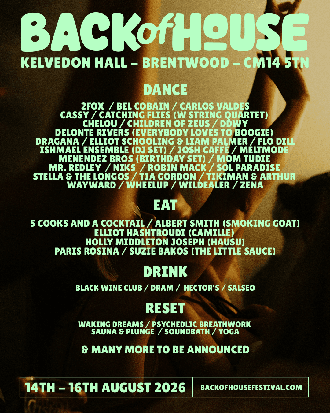Back of House Festival 2026 at Kelvedon Hall