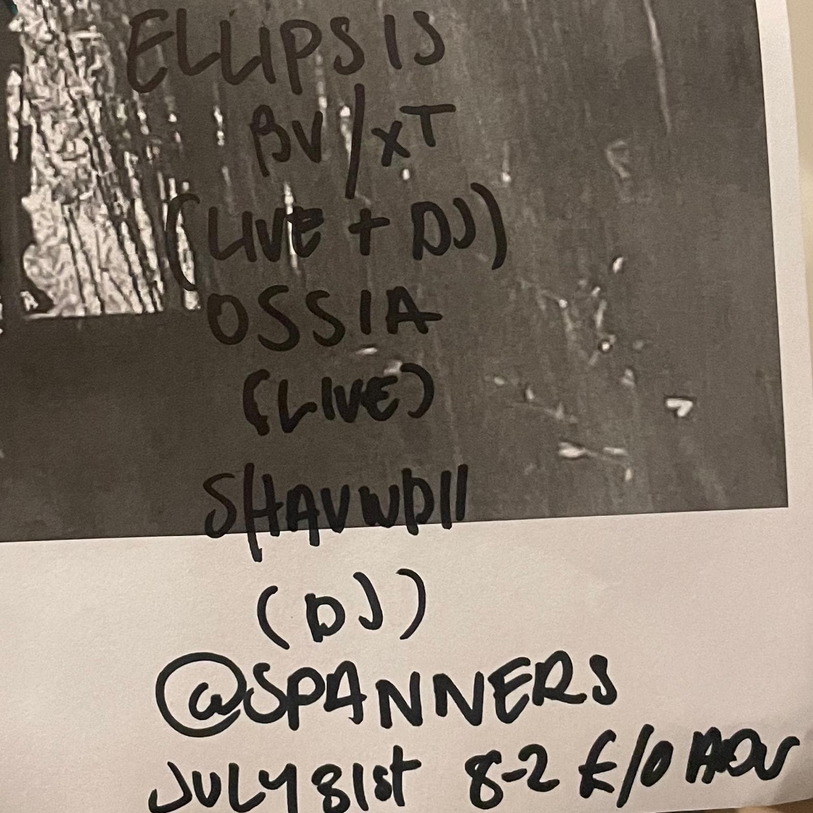 BV/XT (Ben Vince & Xterea), OSSIA + SHAUWDII at Spanners