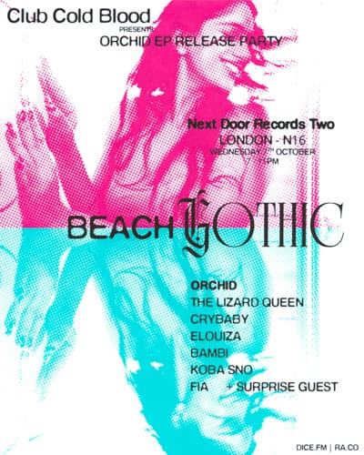 Club Cold Blood presents - BEACH GOTHIC (Orchid EP Release Party) at Next Door Records Two