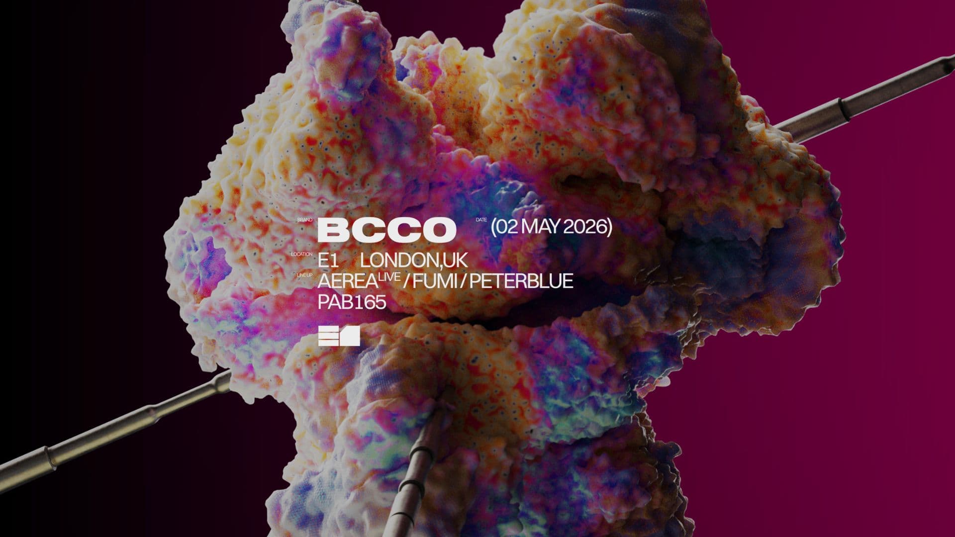 BCCO: AEREA (live), FUMI & PETERBLUE at E1