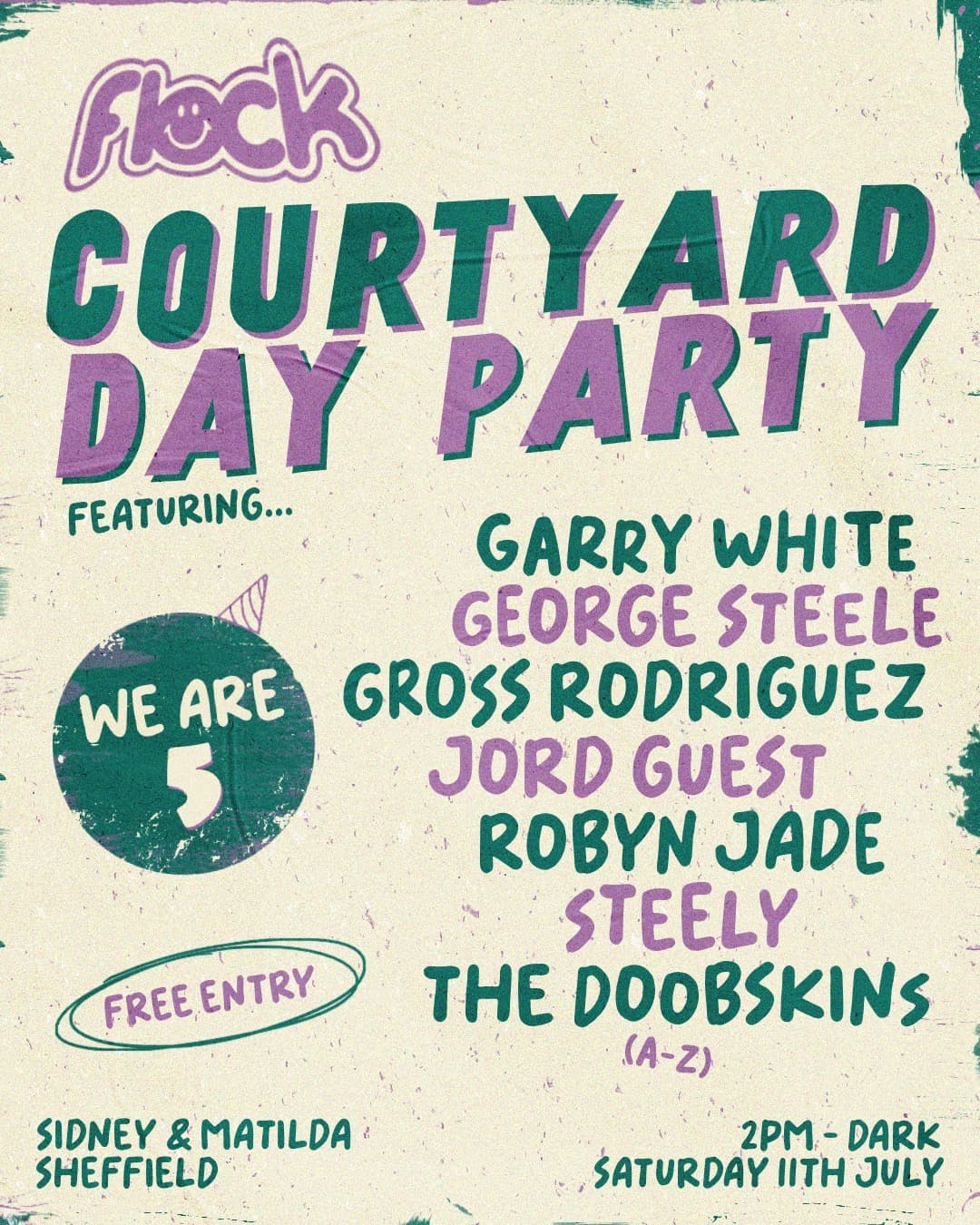 Flock's 5th Birthday: Courtyard Day Party at Sidney & Matilda