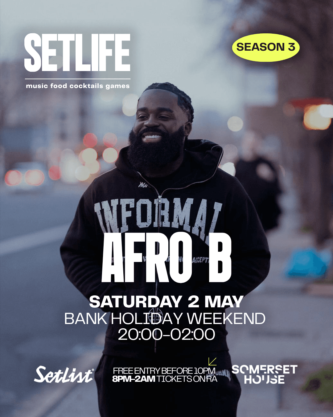 SETLIFE presents AFRO B -  MAY 2ND (BANK HOLIDAY) at Setlist @ Somerset House