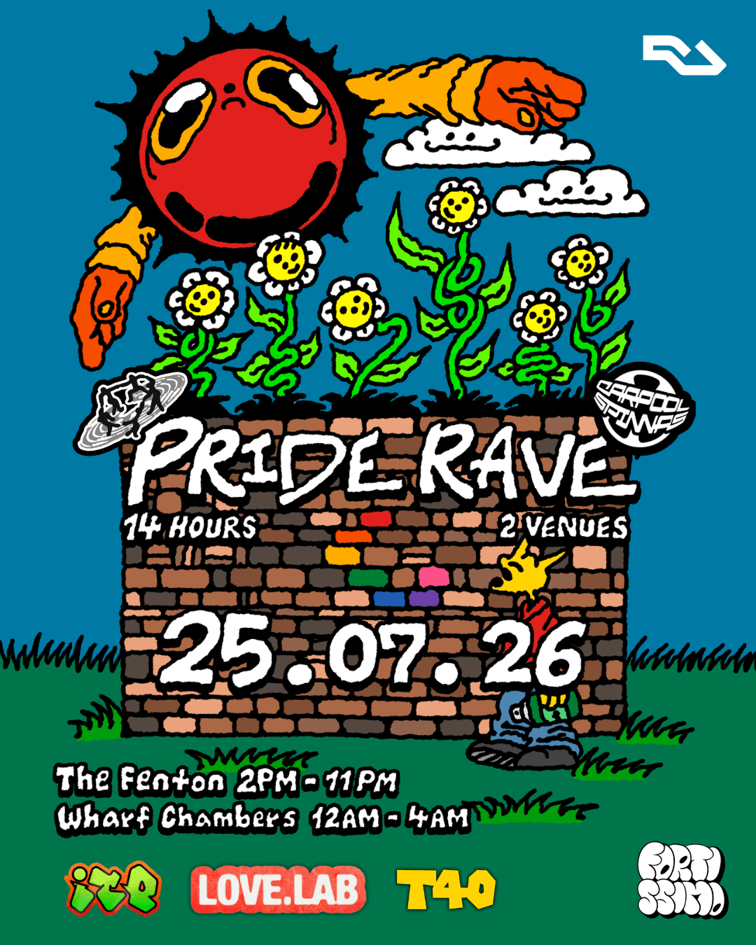 PRIDE RAVE - RILLA (Carpool Spinnas) - 14 Hours - 2 Venues - 5 Collectives at Wharf Chambers