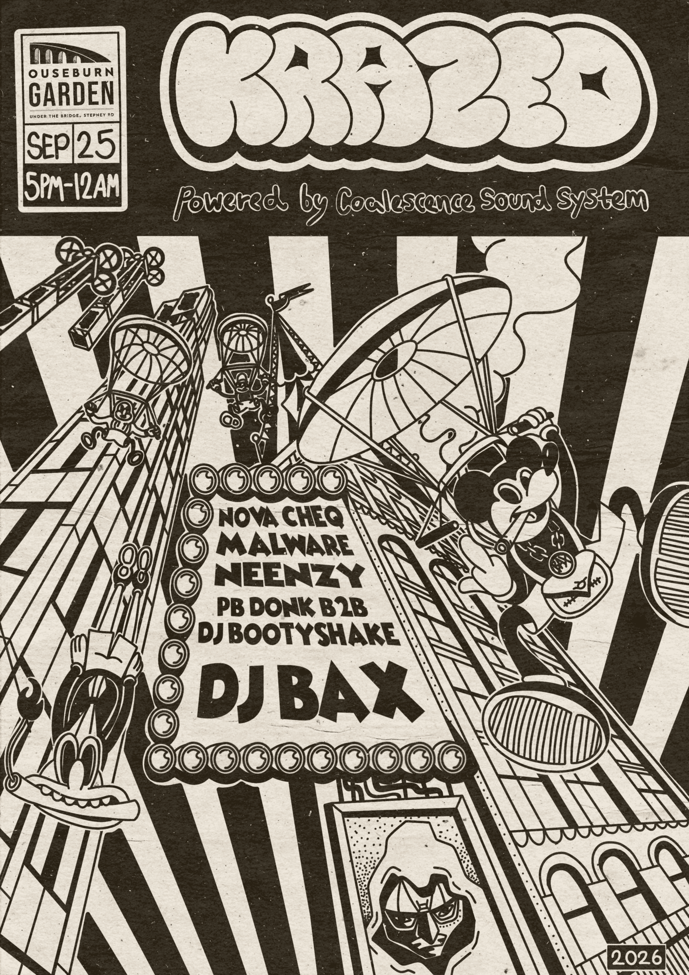 Krazed W/ DJ BAX, NOVA CHEQ, MALWARE at Ouseburn Garden