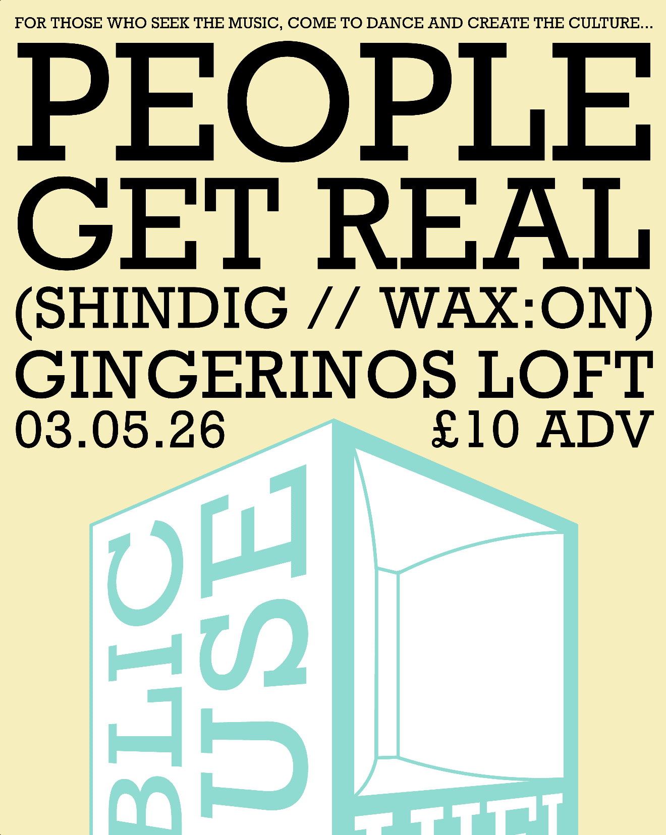 Public House Hifi presents People Get Real (Bank Holiday Special) at Gingerino's Pizza