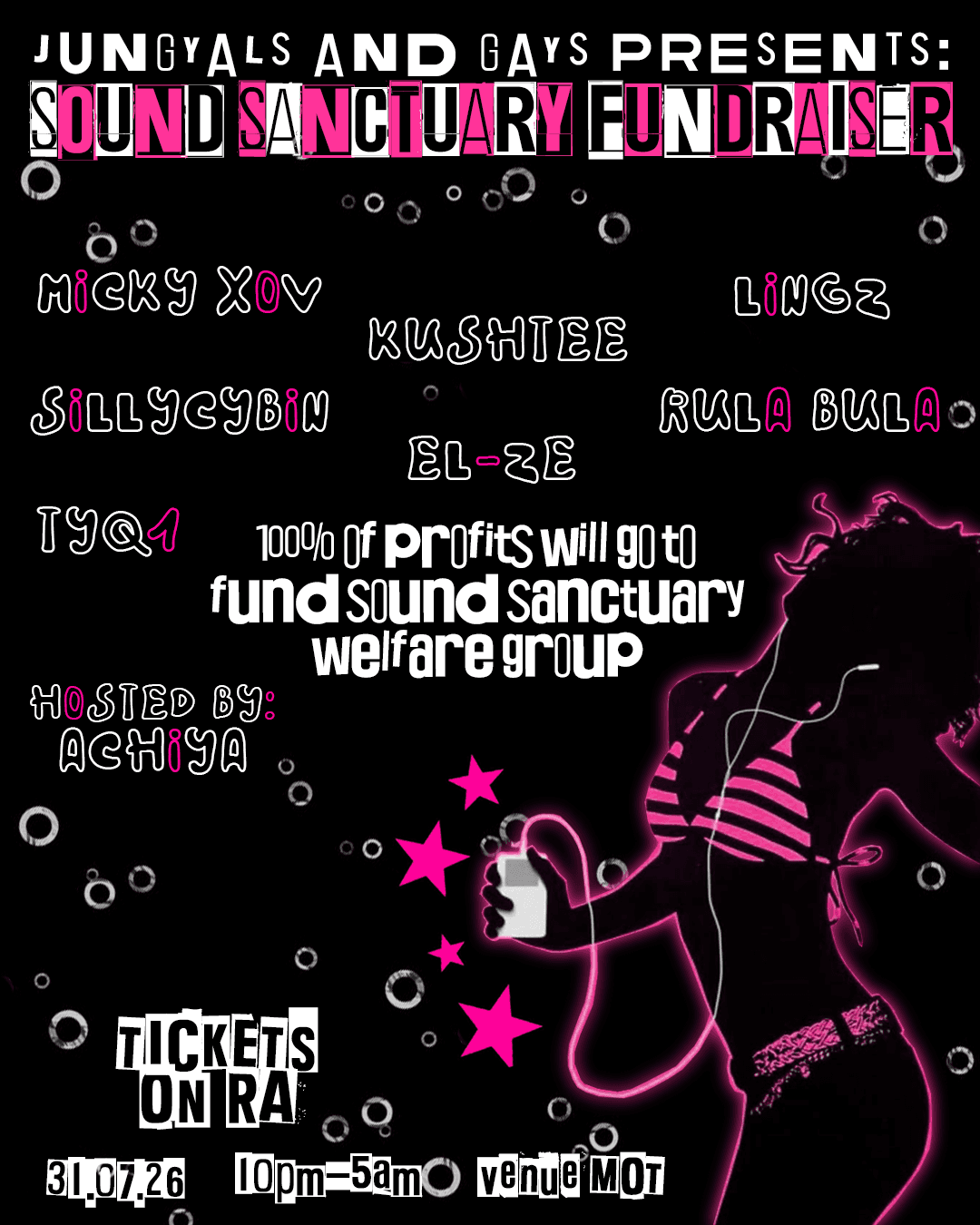 jungyals and gays PRESENTS: SOUND SANCTUARY FUNDRAISER at Venue MOT