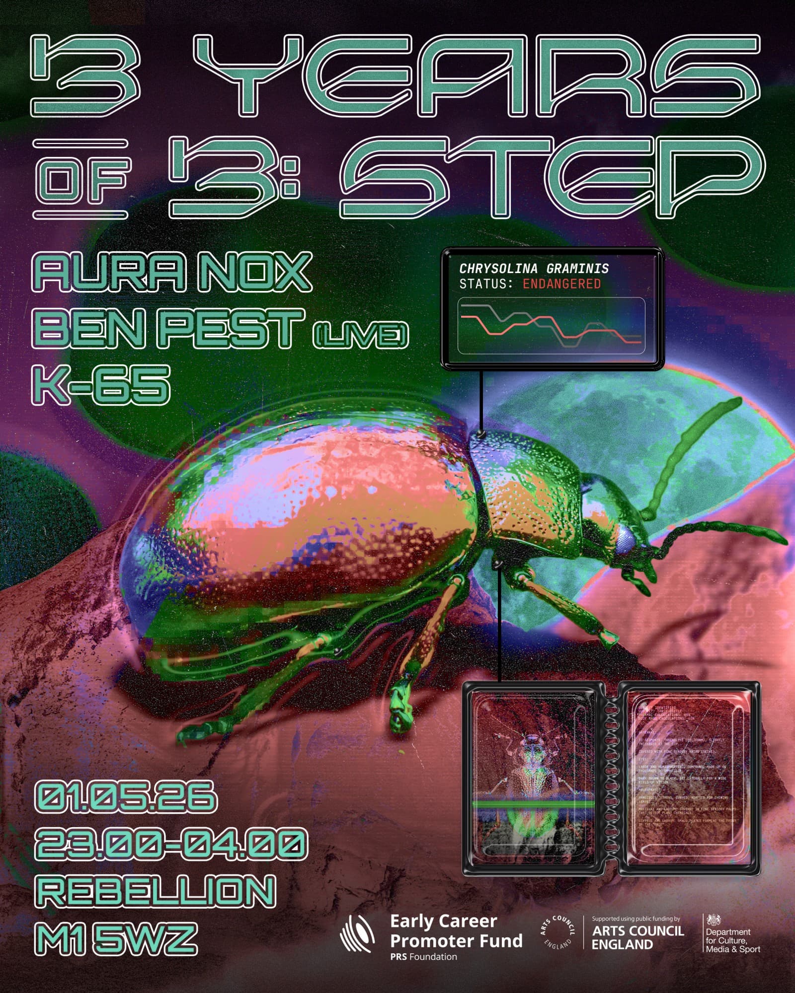 3 Years of 3:Step w/ Ben Pest (Live), Aura Nox & K-65 at Rebellion Manchester.