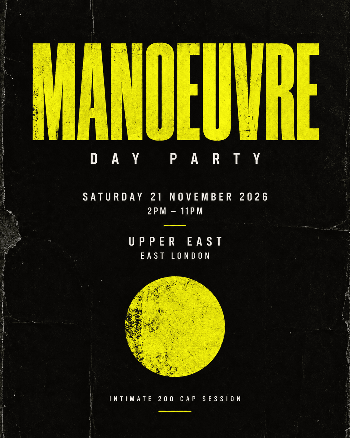 Manoeuve East London Intimate Day Party