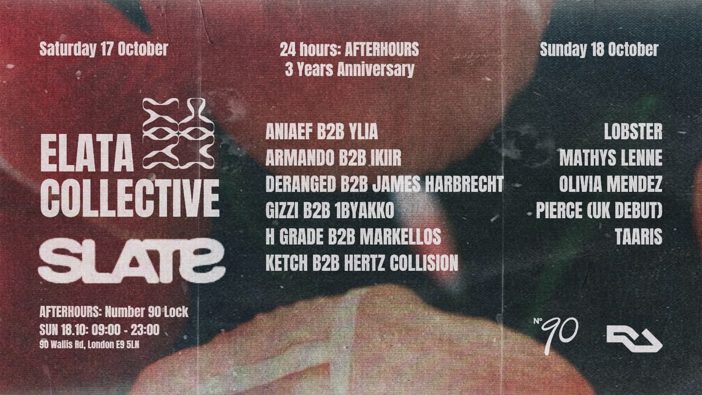 Elata meets Slate: 3rd Anniversary - 24h Edition [AFTERHOURS] at NUMBER 90 LONDON