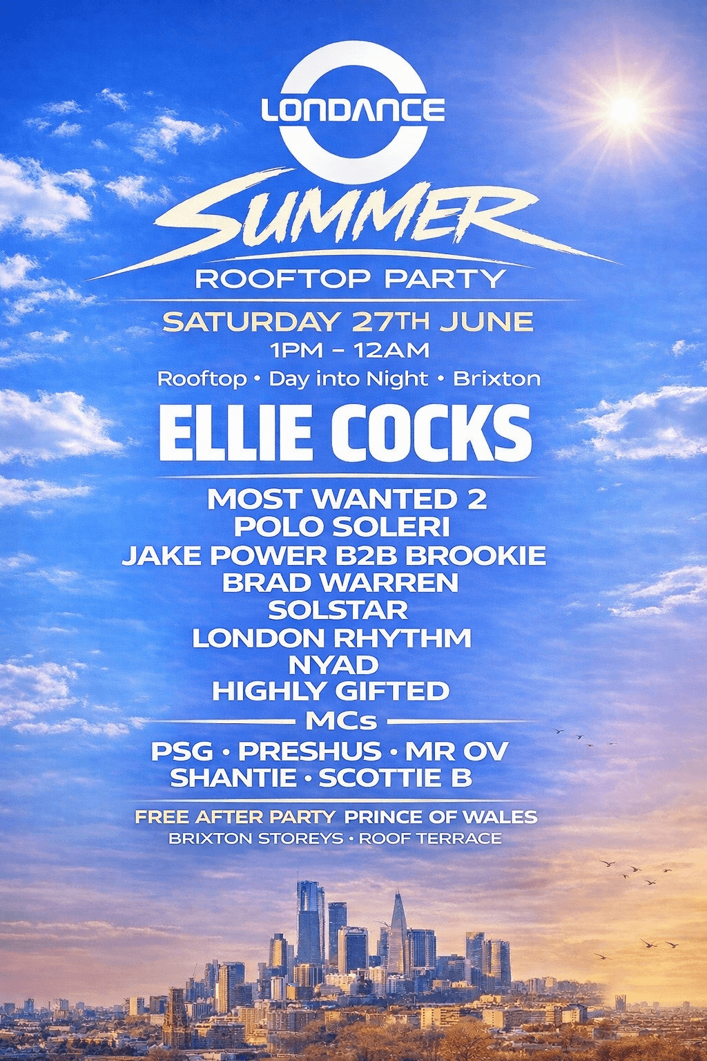 Londance Summer Rooftop Party  at Brixton Storeys