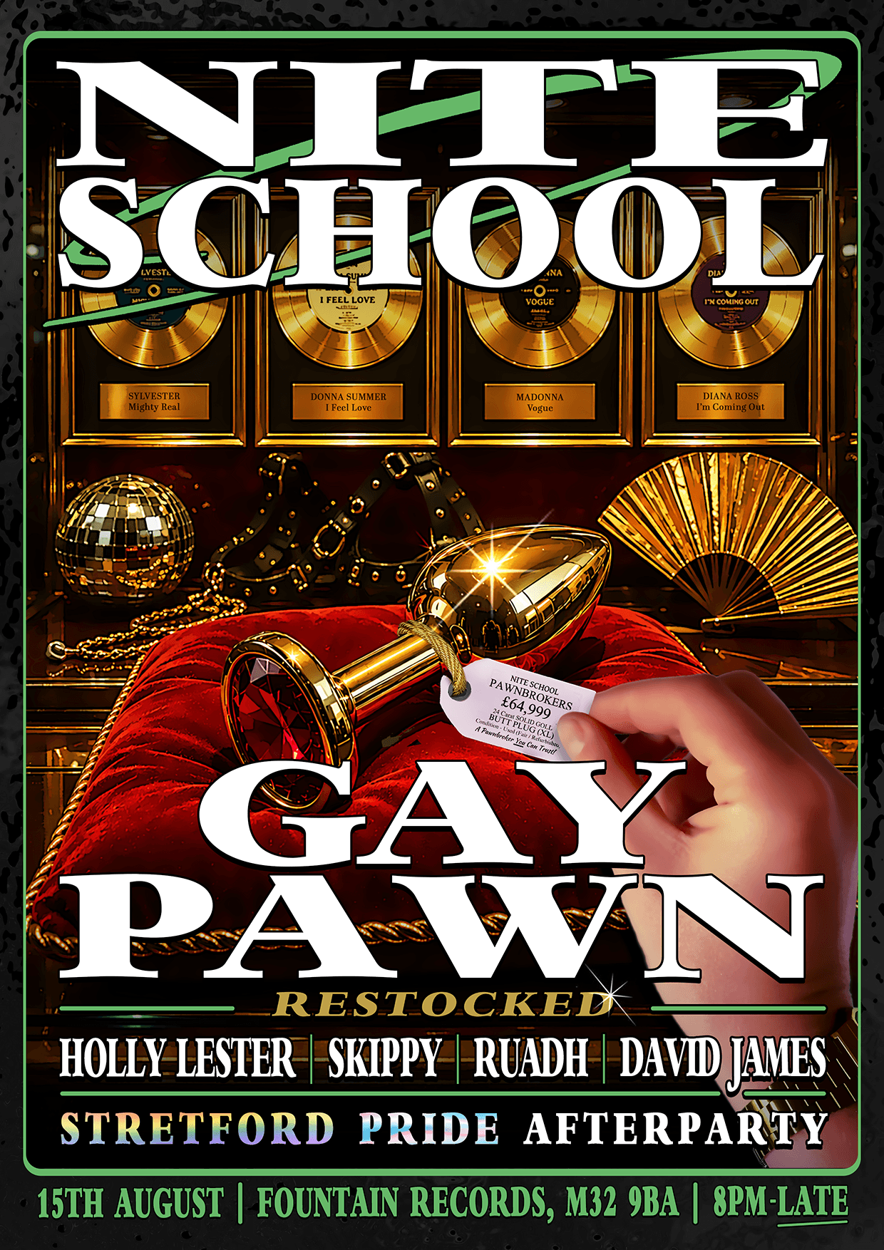 Nite School presents... GAY PAWN: Restocked, with Holly Lester, Skippy, Ruadh, David James at Fountain Records