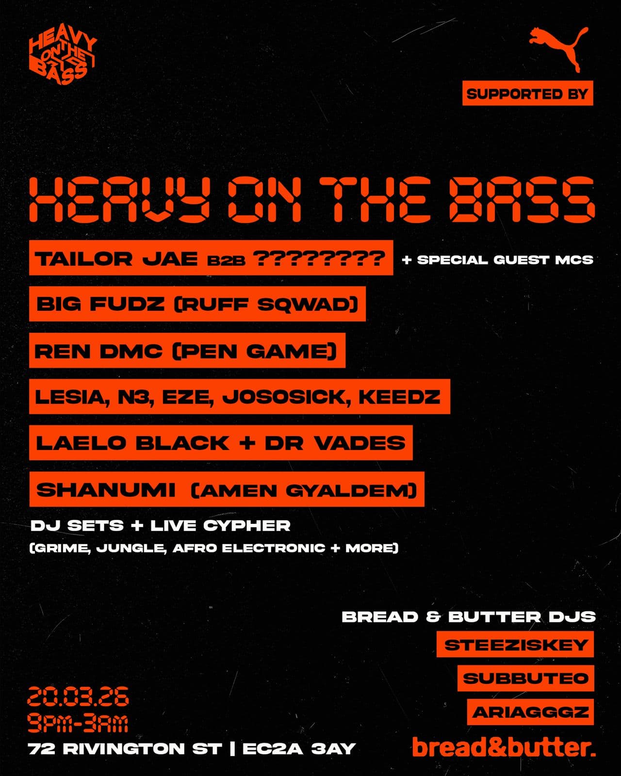 Heavy On The Bass at Bread and Butter