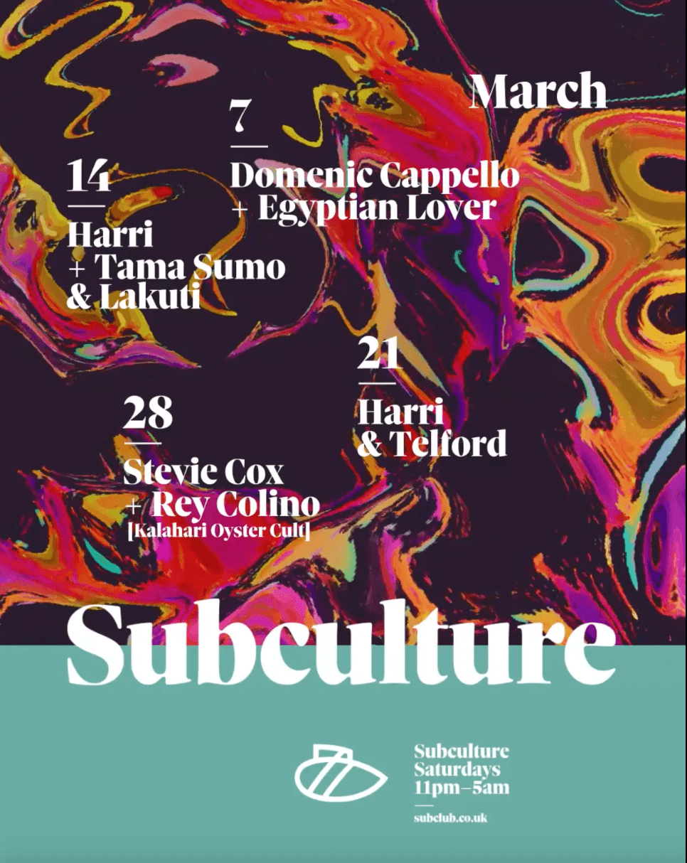 Subculture w/ Harri + Telford at Sub Club