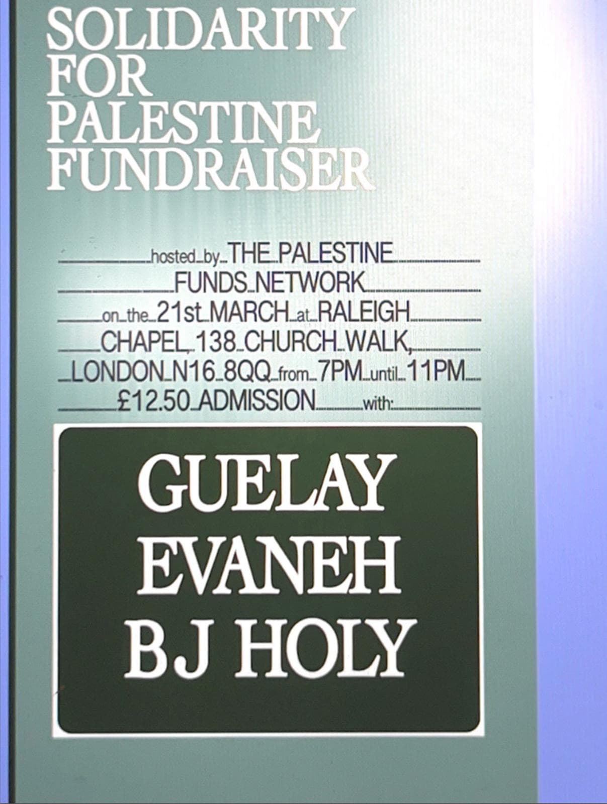 Solidarity Fundraiser for Palestine at Raleigh Chapel