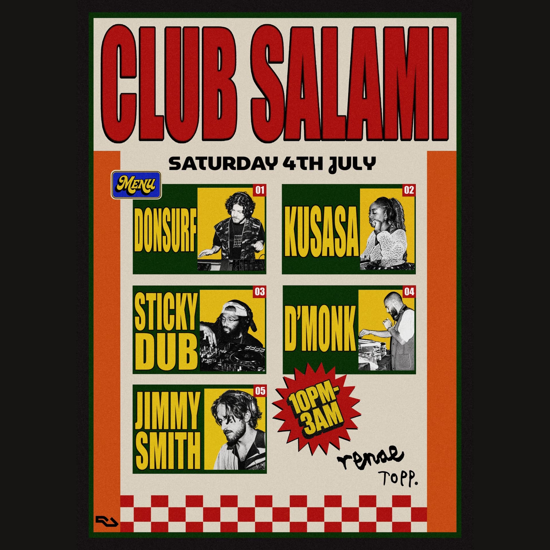 Club Salami - Sticky Dub, Donsurf, D'Monk, Kusasa, Jimmy Smith at renae