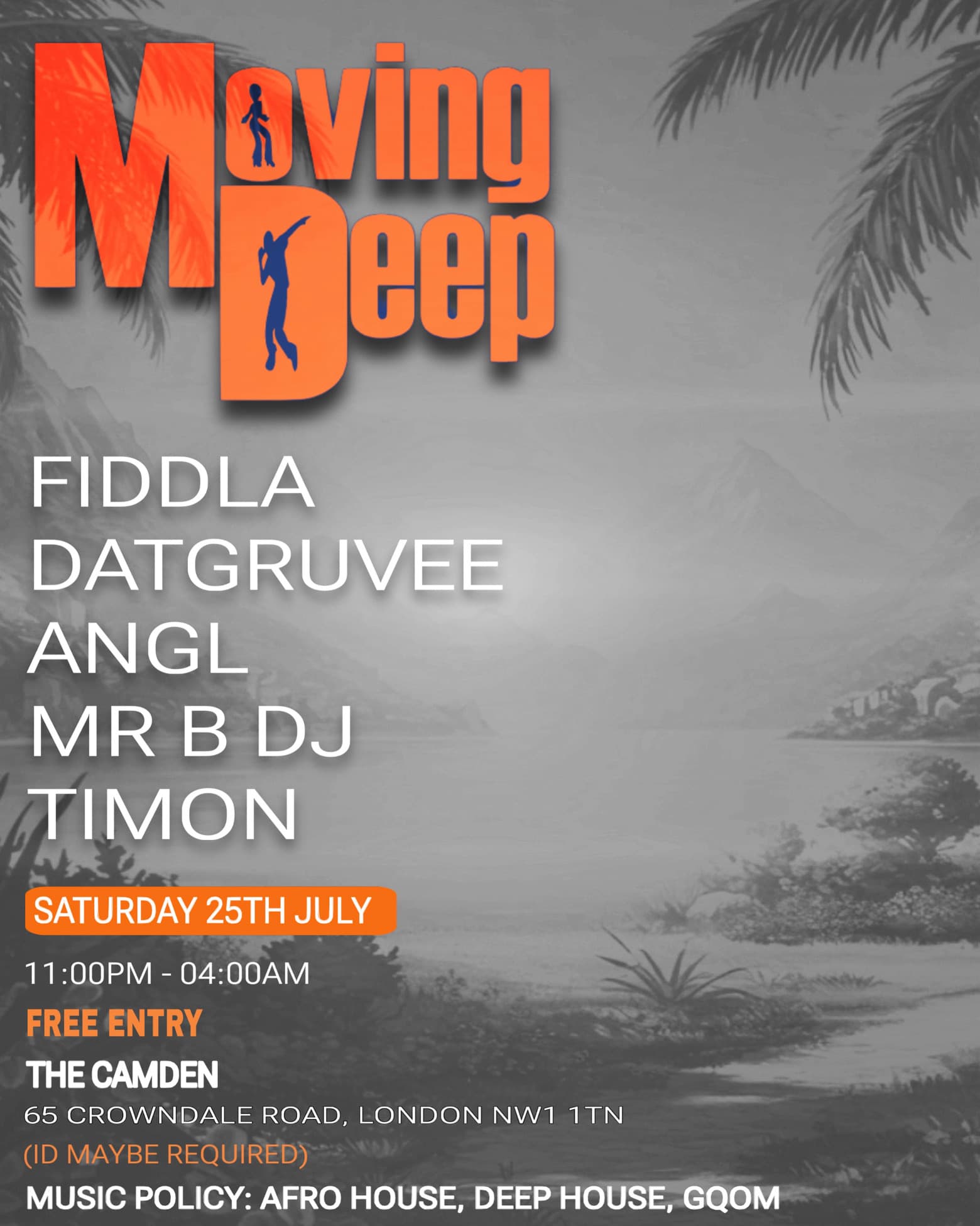 Moving Deep (Free Party) at The Camden