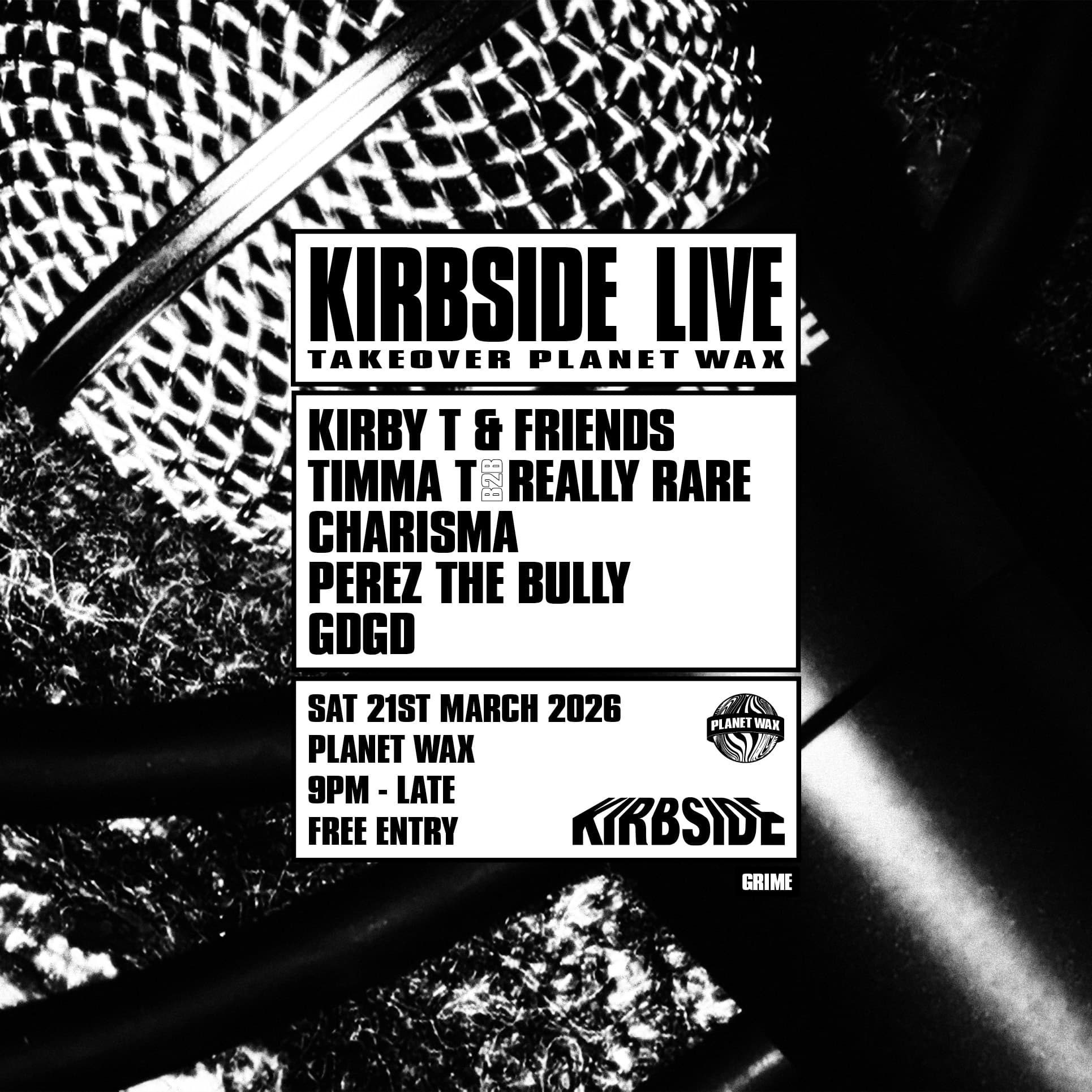 KIRBSIDE LIVE at Planet Wax