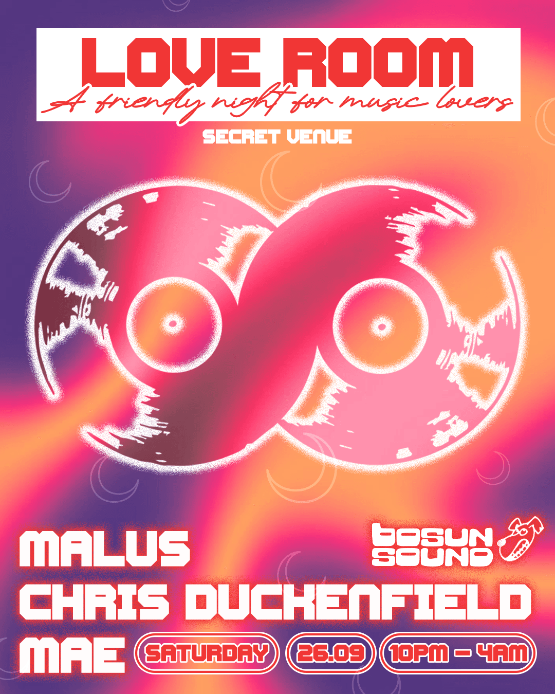Love Room presents Malus, Chris Duckenfield and Mae at Sheffield (TBA)