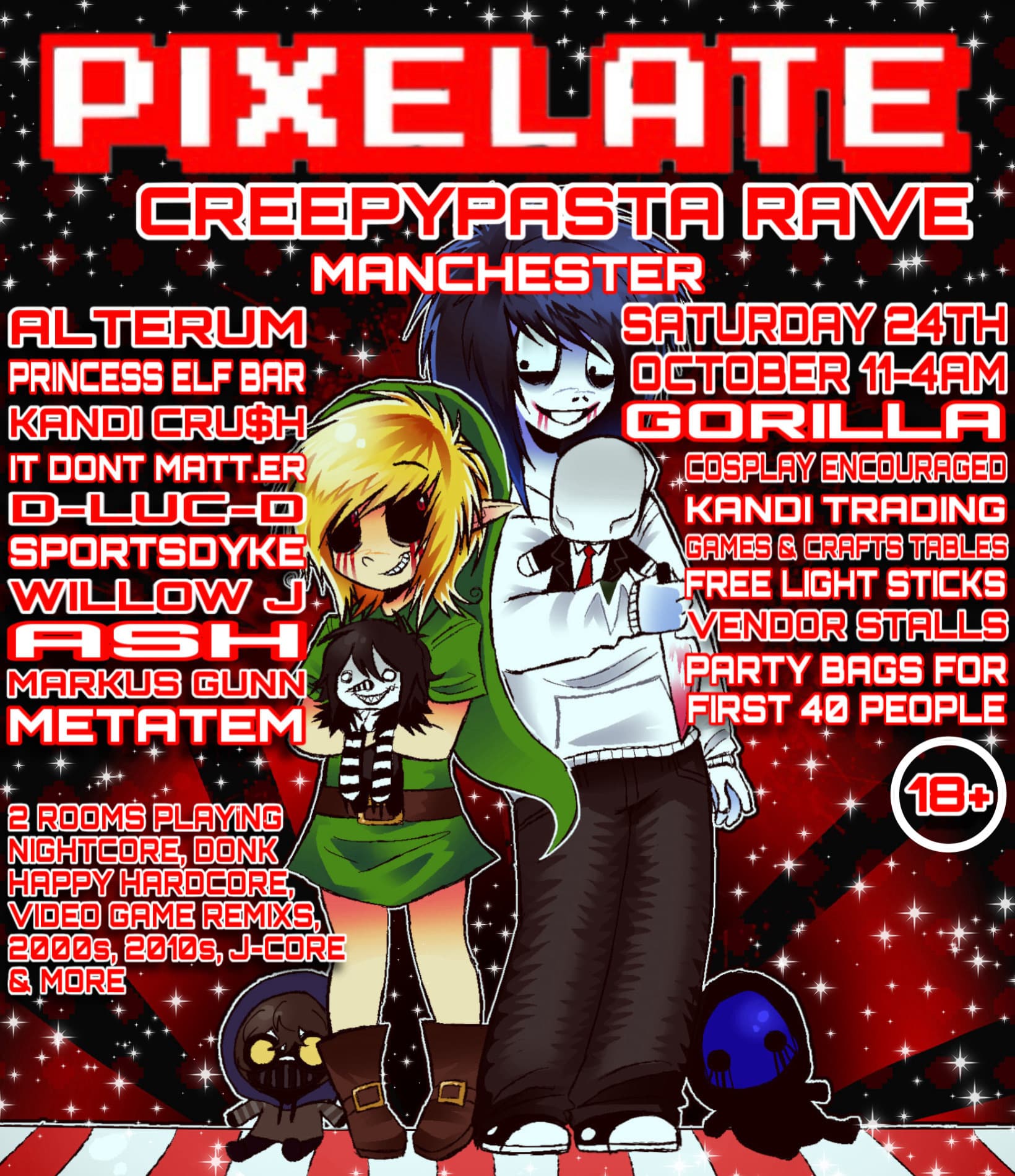 PIXELATE Creepypasta Manchester at Gorilla