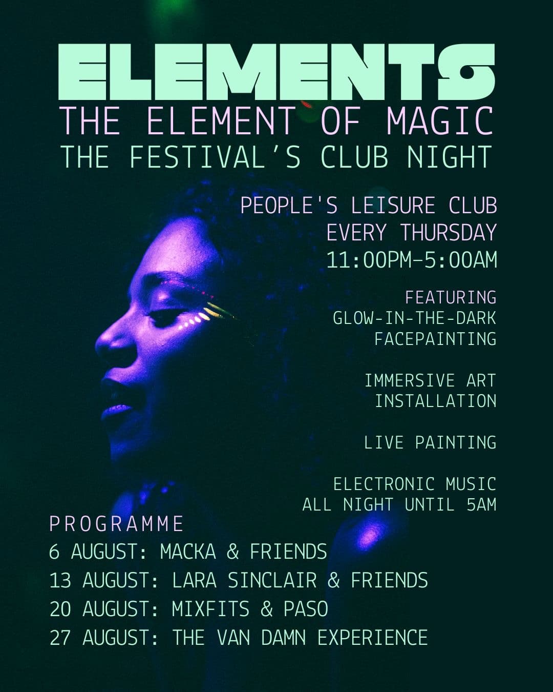Elements: Magic - Fringe Opening Party: Macka & Friends at People's Leisure Club