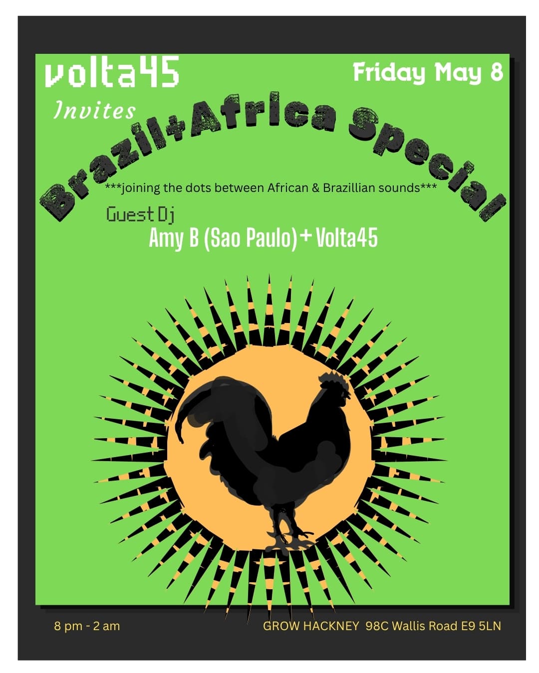 BRAZIL AFRICA SPECIAL: DJ AMY B // VOLTA45 (SAMBA FUNK, AFRO-DISCO, HIGHLIFE, PROTO-HOUSE) at Grow