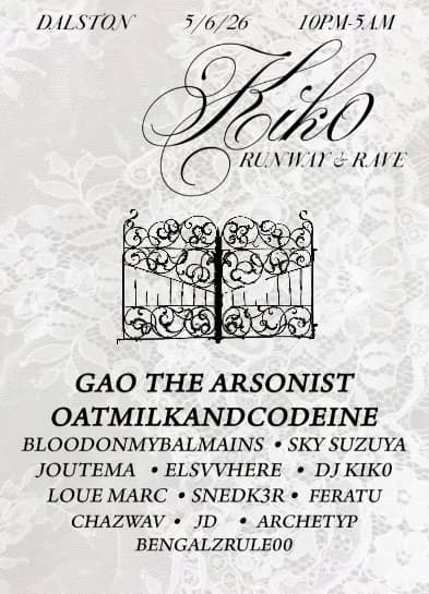 Kik0 runway rave at TBA - Dalston