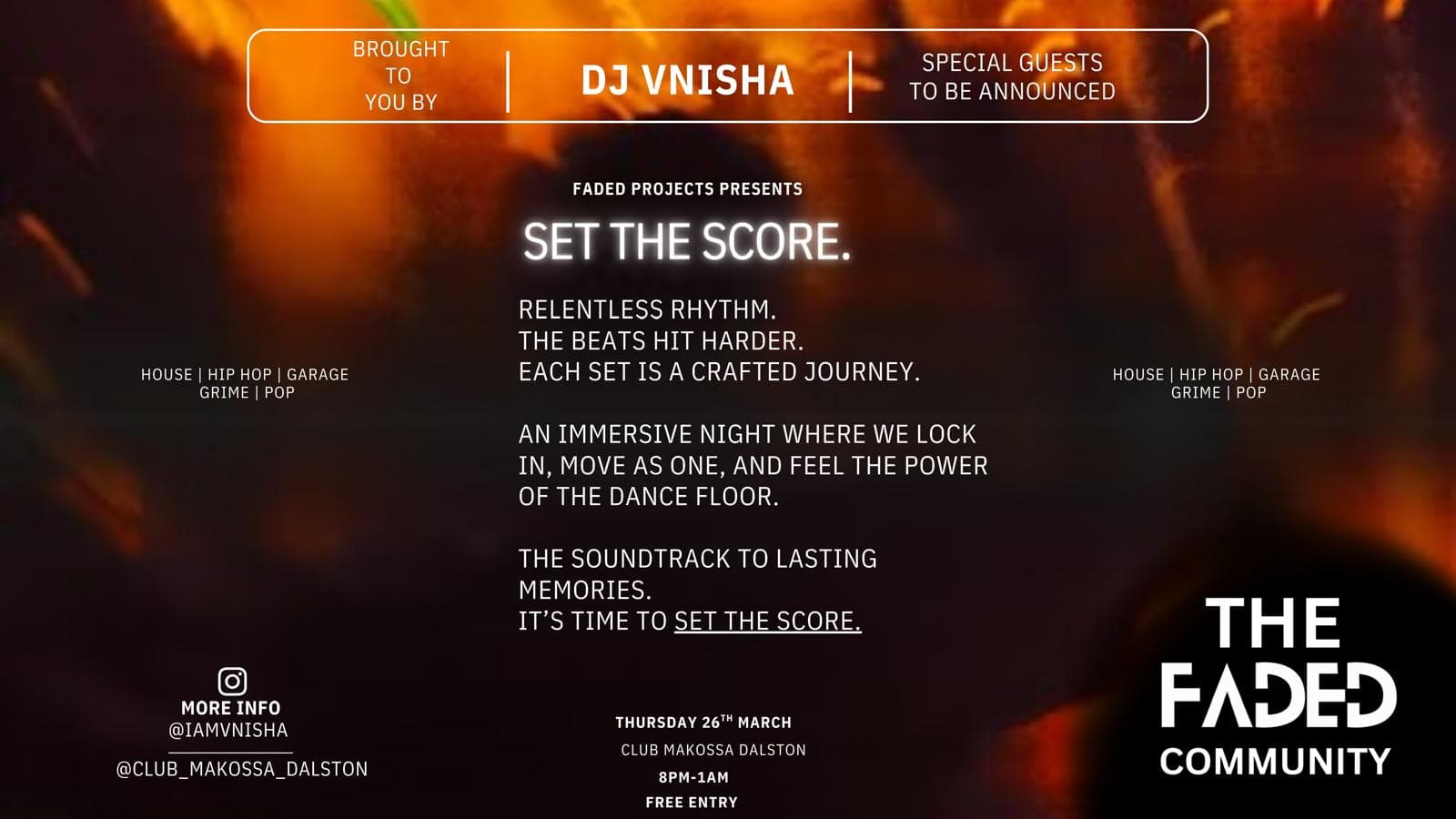 SET THE SCORE at Club Makossa