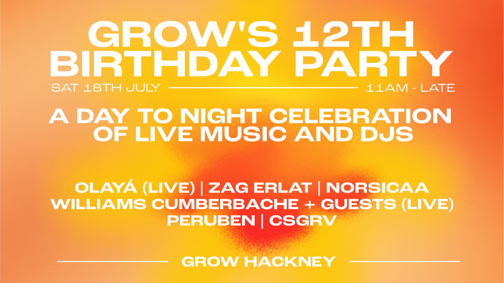 Grow's 12th Birthday: Olayá (Live) // ZAG ERLAT // Norsicaa + more at Grow