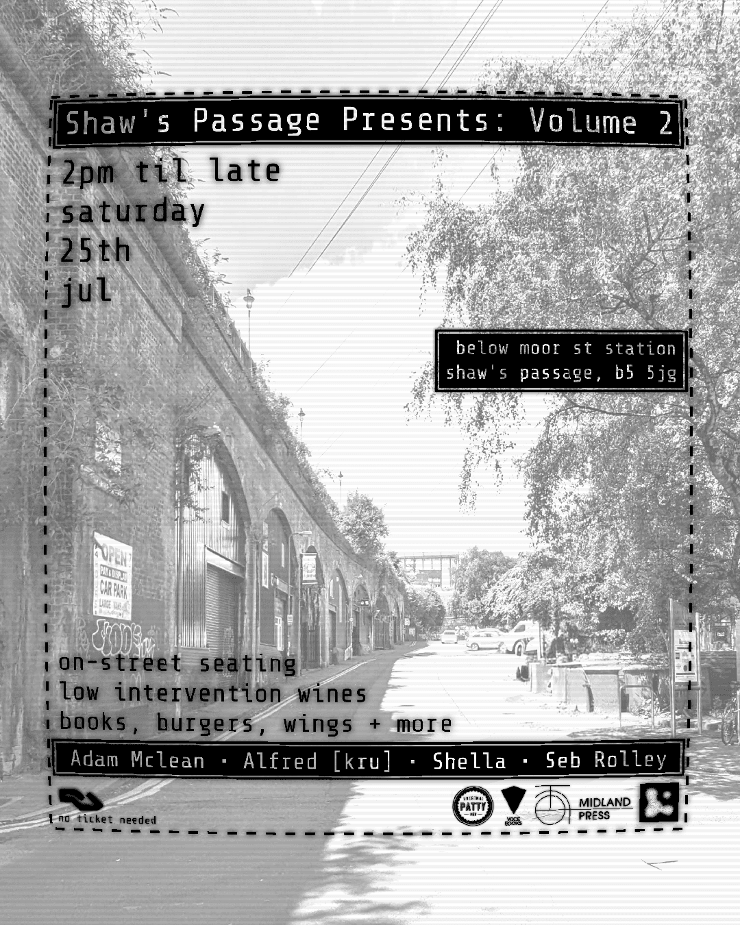 Shaw's Passage presents: Volume 2 with Alfred [kru] Adam Mclean, Shella + Seb Rolley