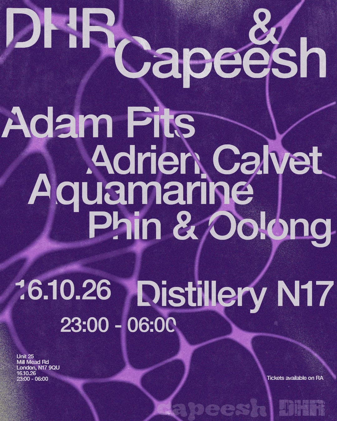 DHR & Capeesh: Adam Pits, Adrien Calvet & Aquamarine at The Distillery N17