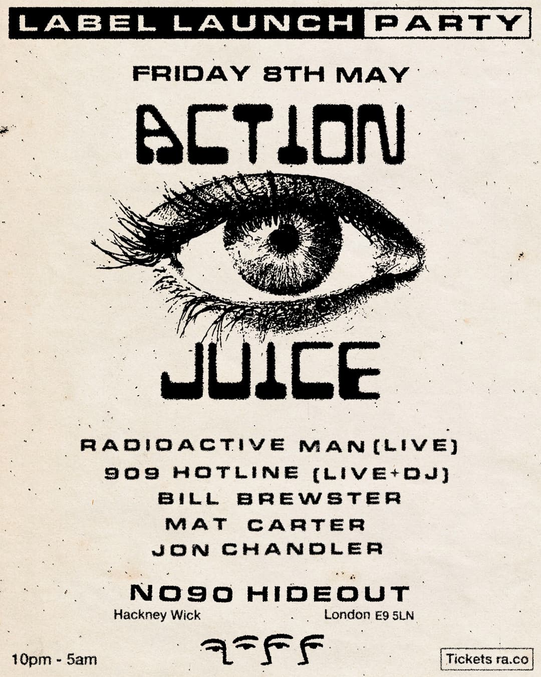 Action Juice 001: Radioactive Man, Bill Brewster, 909 Hotline, Mat Carter, Jon Chandler at NUMBER 90 LONDON