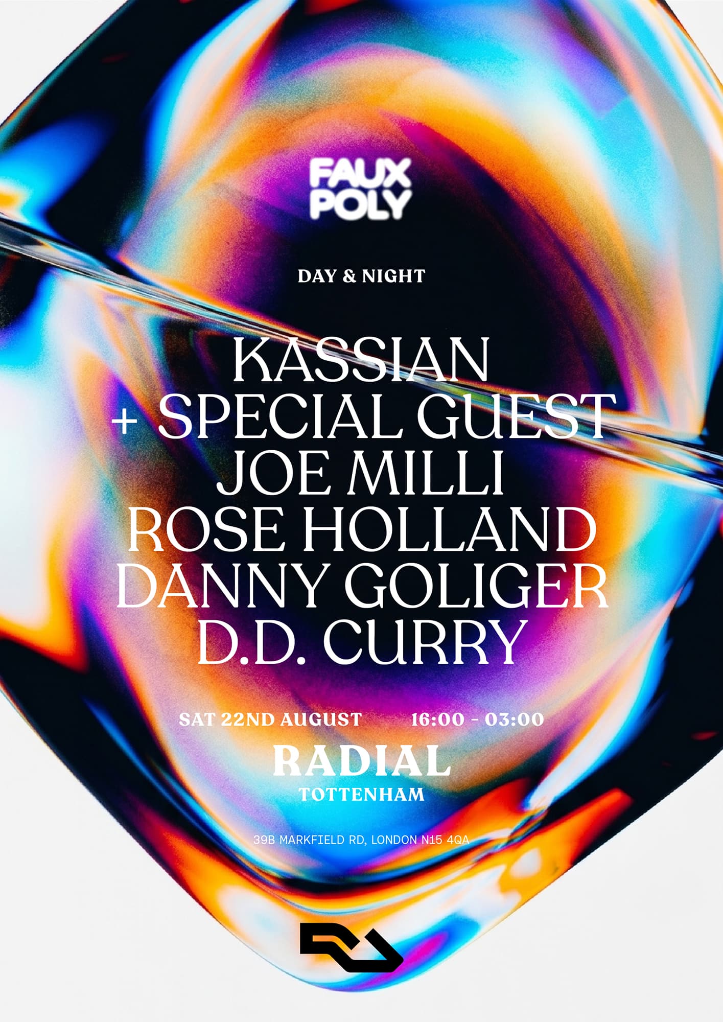 Faux Poly: Day & Night Party w Kassian, Joe Milli, Danny Goliger, Rose Holland + Special Guests