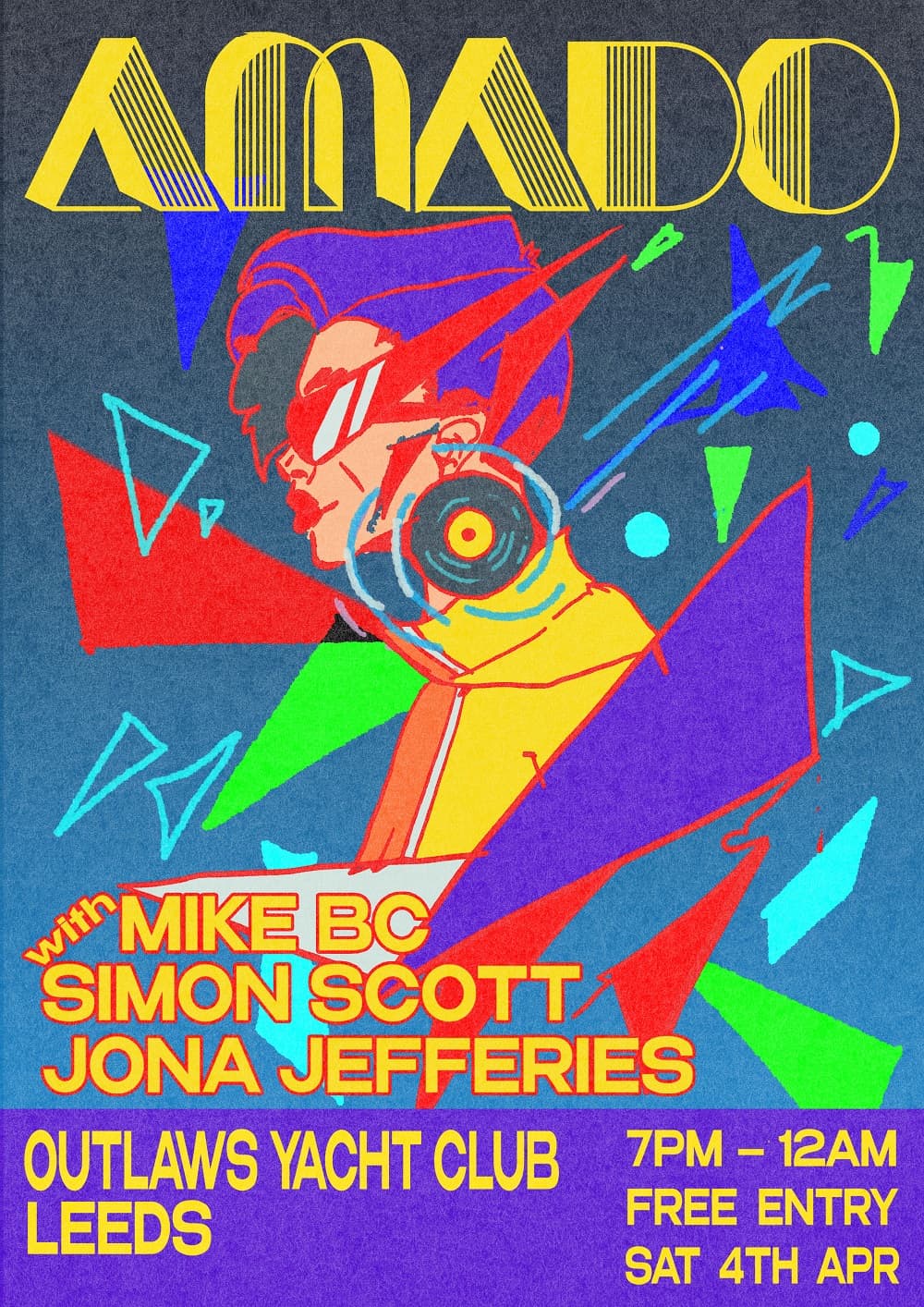 Amado - Simon Scott, Mike BC & Jona Jeffries at Outlaws Yacht Club