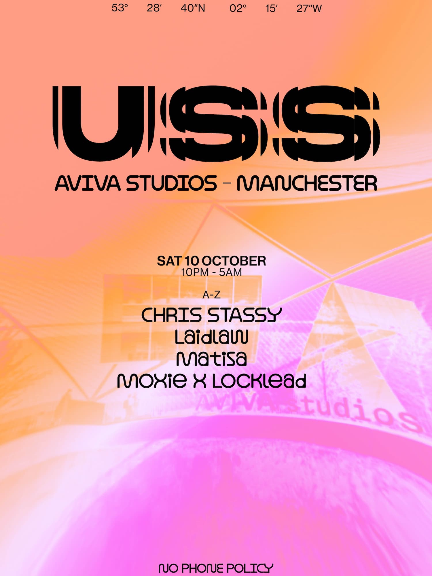 CHRIS STASSY presents USS (Manchester) at Aviva Studios