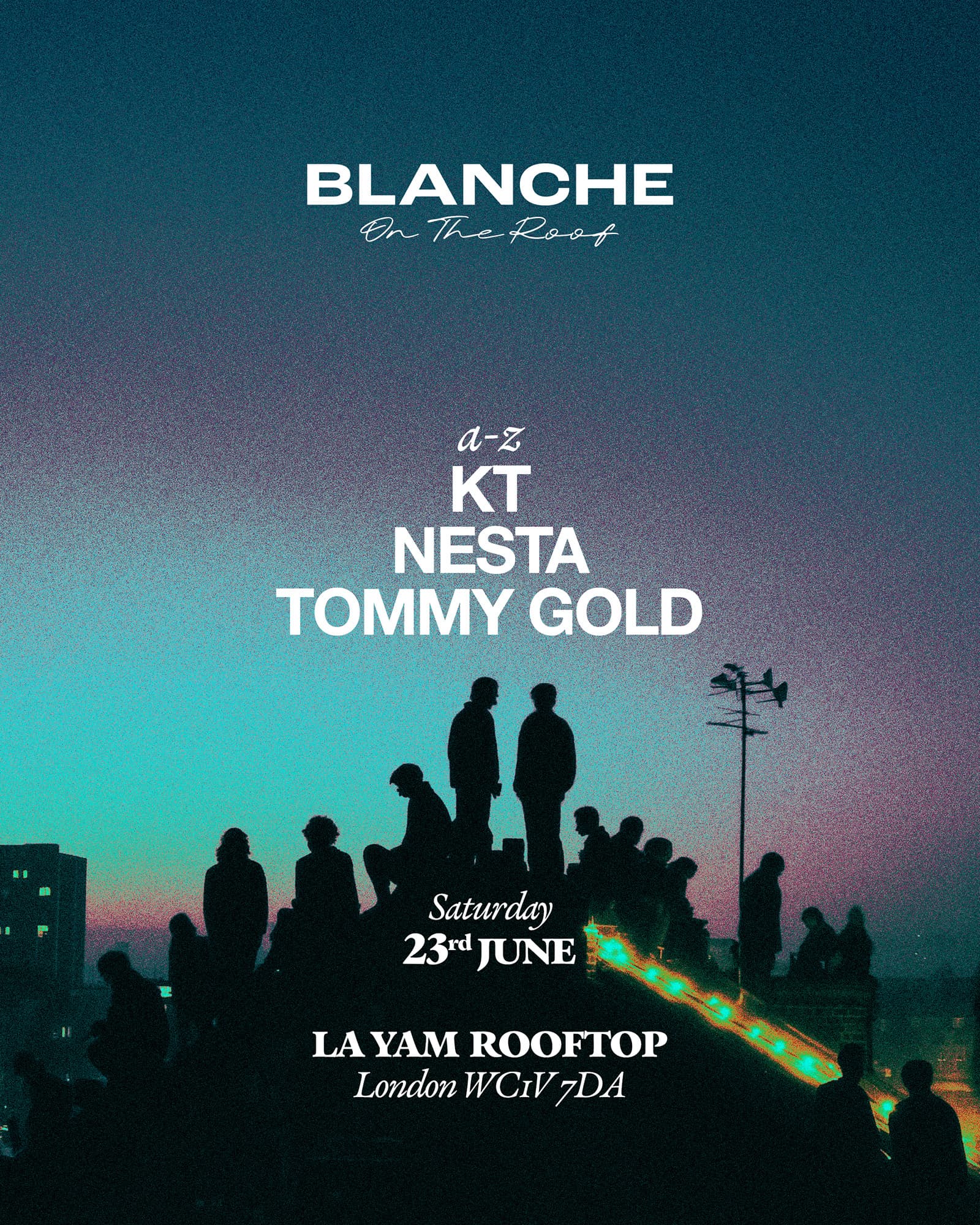 Blanche on the Roof with Nesta, Tommy Gold and KT