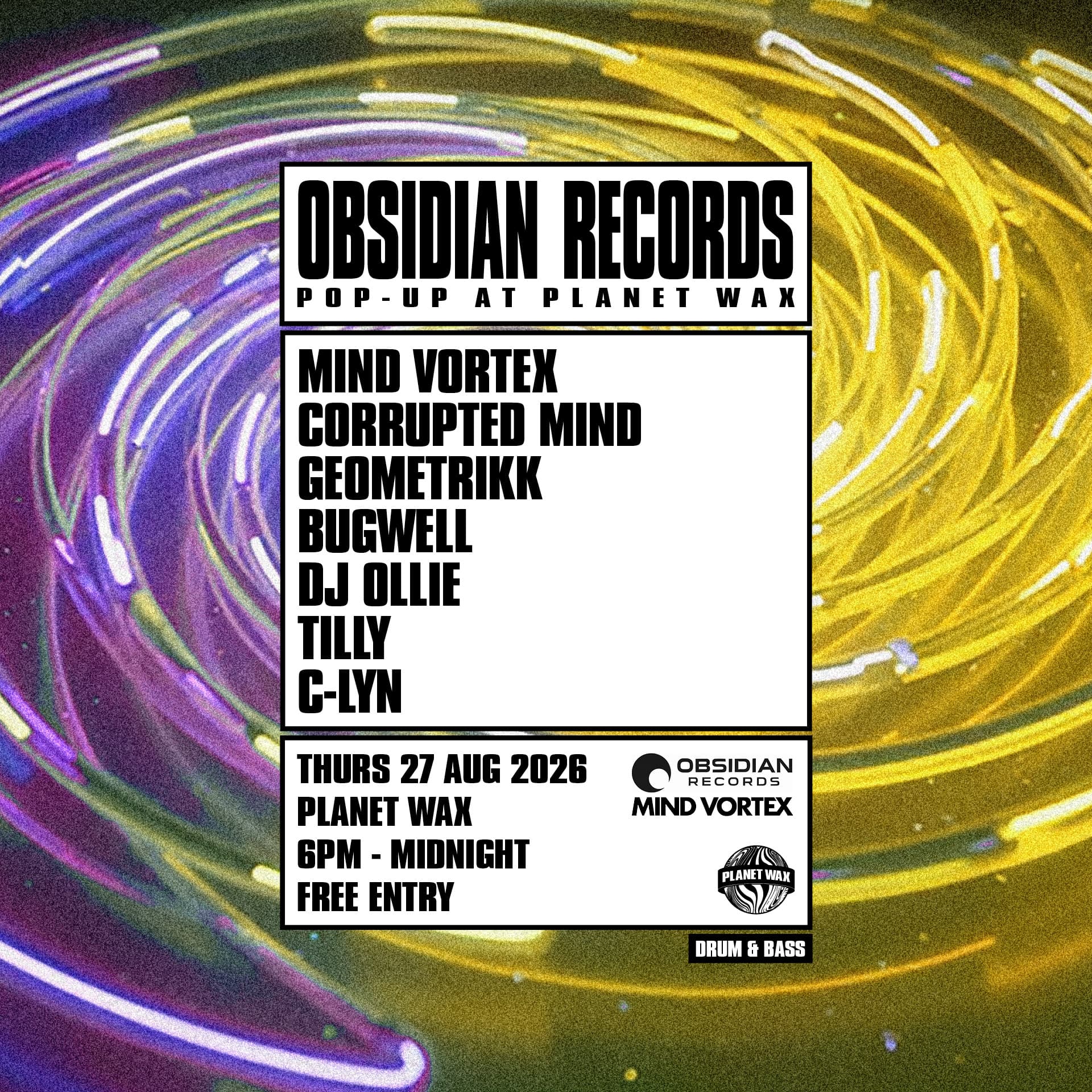 OBSIDIAN RECORDS: POP-UP at Planet Wax