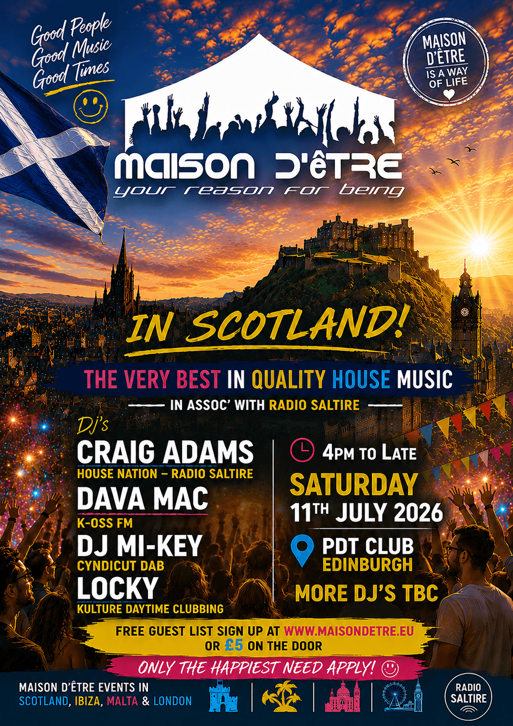 Maison D'être Scotland - Edinburgh 11th July at Please Don't Tell