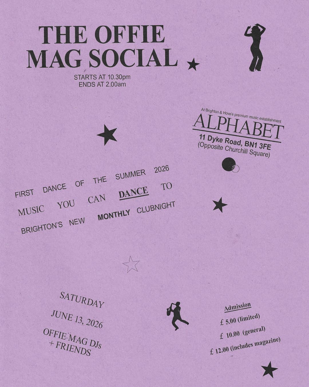 The OFFIE MAG Social (Brighton's new monthly clubnight) at A L P H A B E T