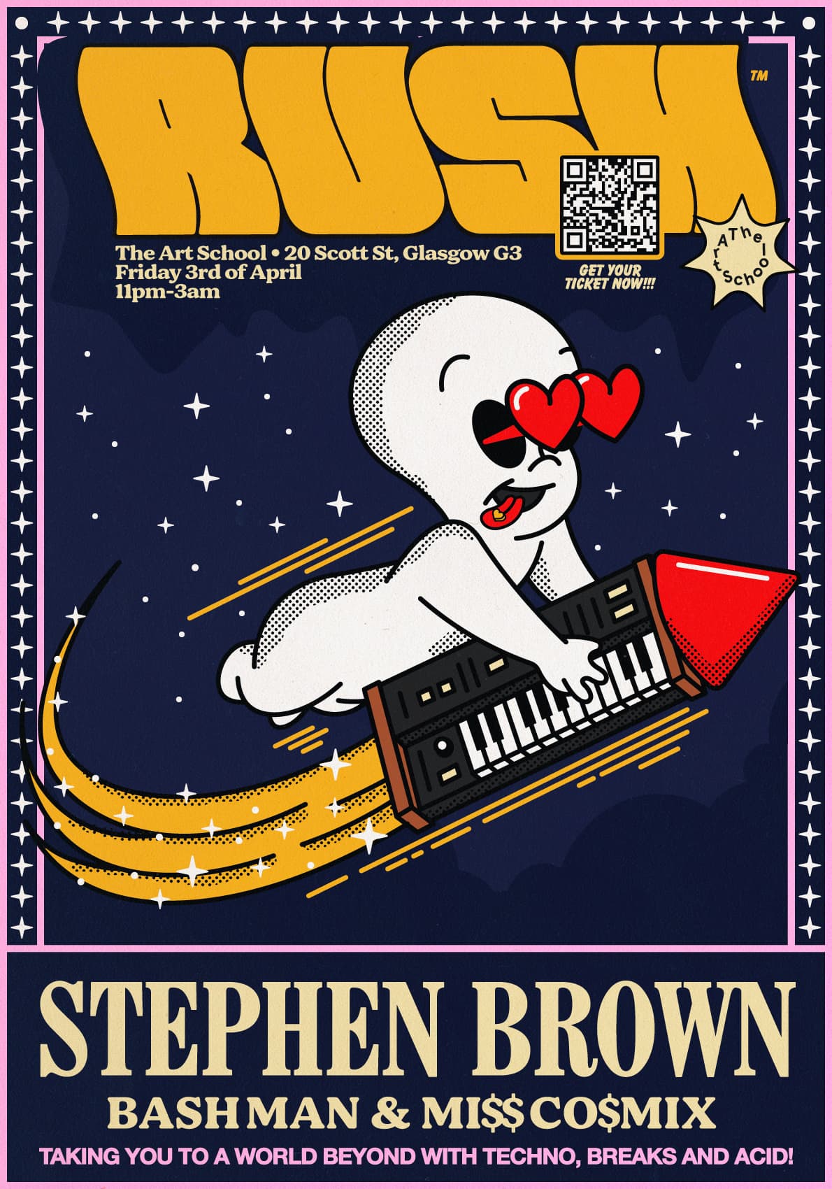 RUSH w/ Stephen Brown  (FREE before midnight tickets) at The Art School