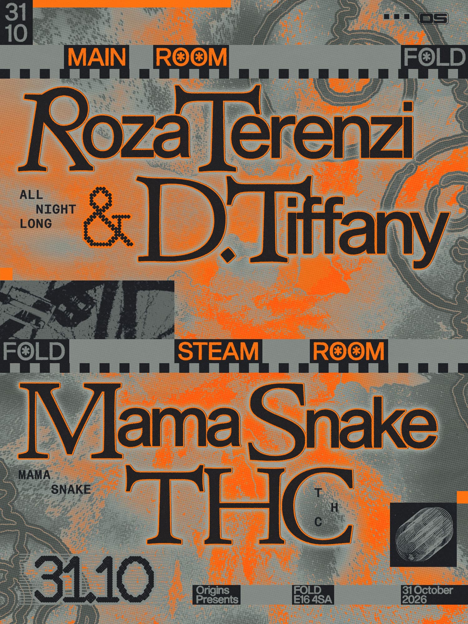 Origins: Roza Terenzi & D. Tiffany (All Night Long) + Mama Snake, THC at FOLD