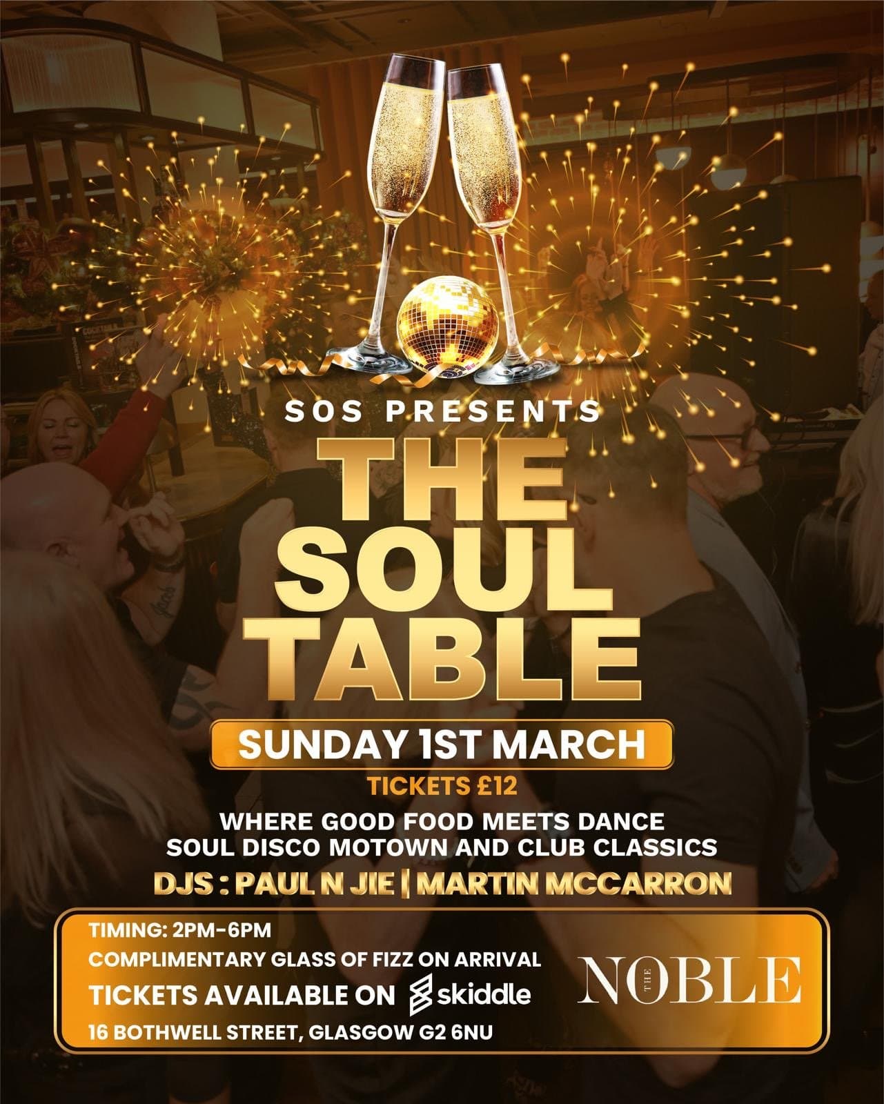 Sos Presents The Soul Table at The Noble | Public House | Glasgow