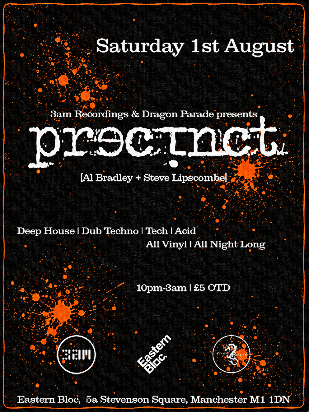 3am Recordings & Dragon Parade present - PRECINCT at Eastern Bloc Records Manchester