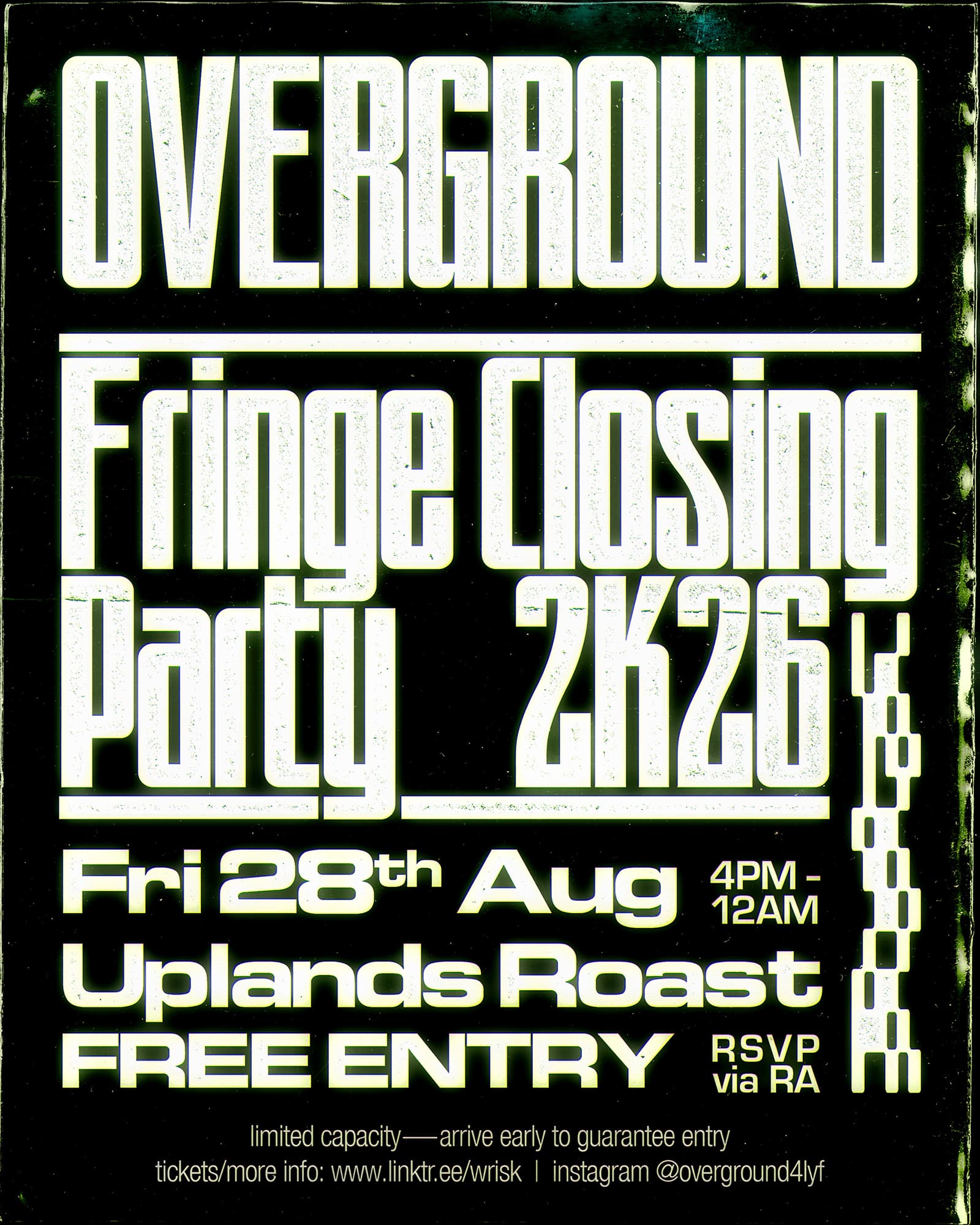☻ Fringe Closing Party 2K26 ☻ FREE TICKETS ☻ 4PM—Midnight ☻ ᴏᴠᴇʀɢʀᴏᴜɴᴅ ☻