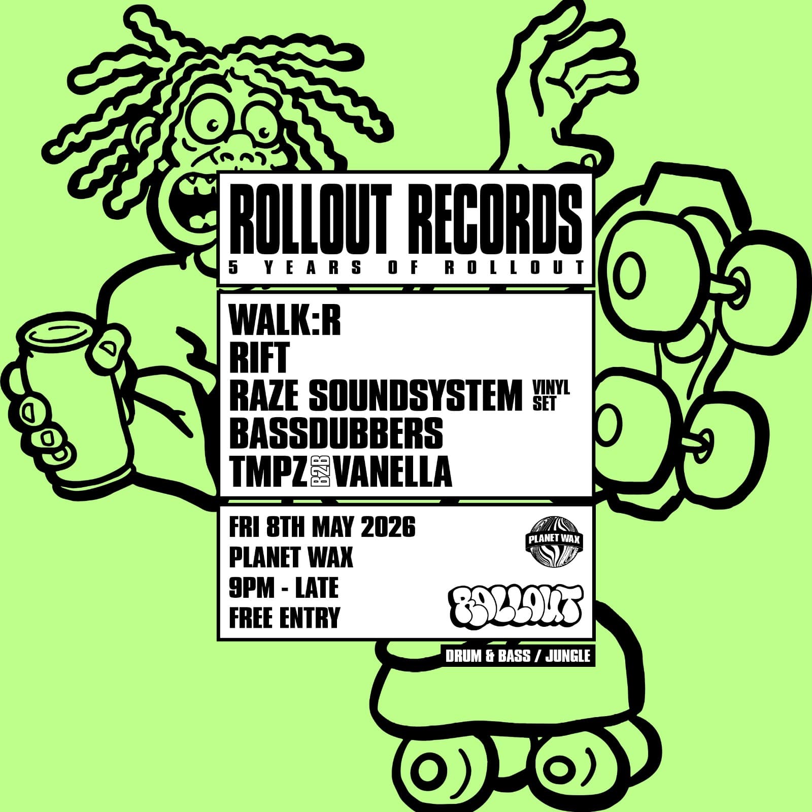 ROLLOUT RECORDS // 5 Years of Rollout at Planet Wax