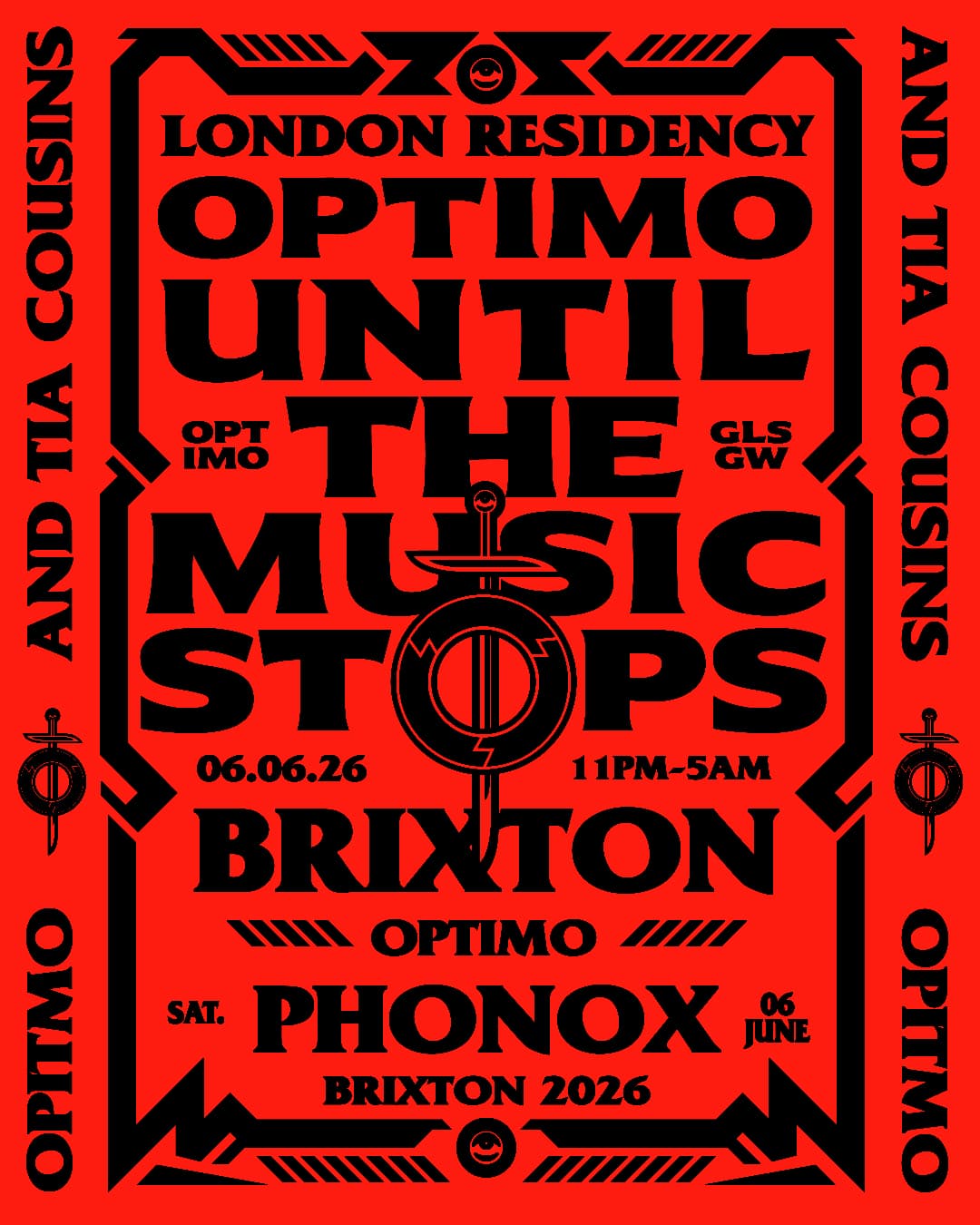 Until The Music Stops >>> Optimo (Espacio) / Tia Cousins at Phonox