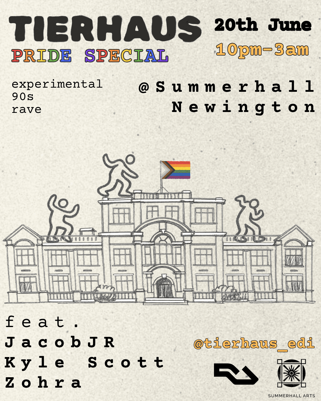 Tierhaus Pride Special at Summerhall Newington feat. jacobJR, Kyle Scott, zohra at Summerhall
