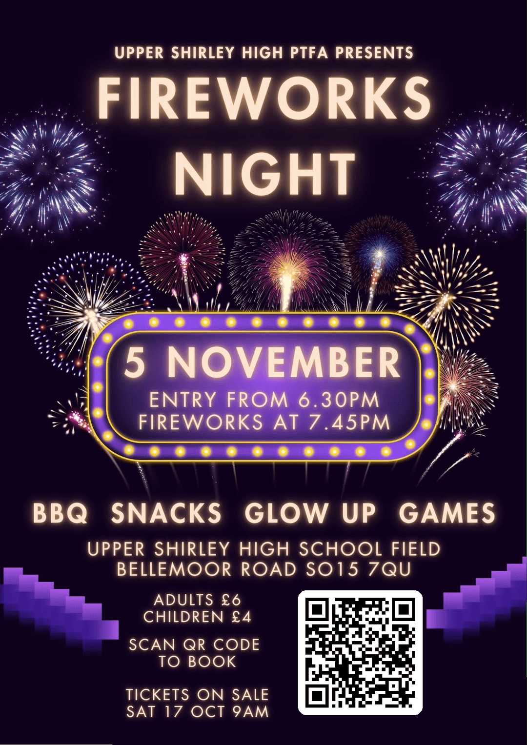 Upcoming event poster at Upper Shirley High School Hall