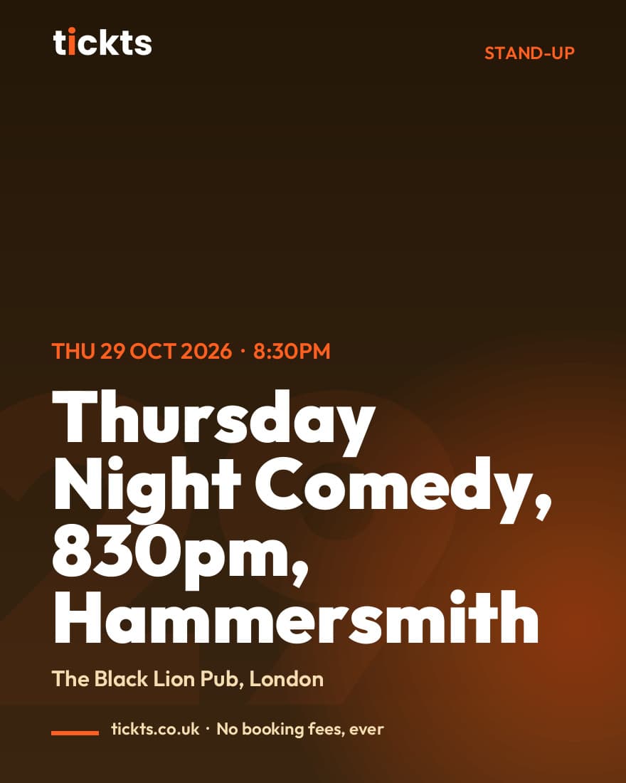 Thursday Night Comedy, 830pm, Hammersmith